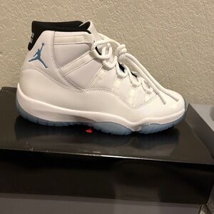 Jordan Kids White and Light Blue Sneakers